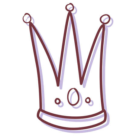Isolated crown icon over a white background - Vectorのイラスト素材
