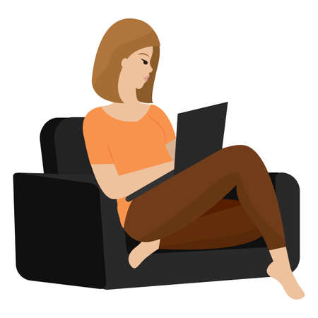 Isolated woman sitting resting over a sofa - Vector illustration designのイラスト素材