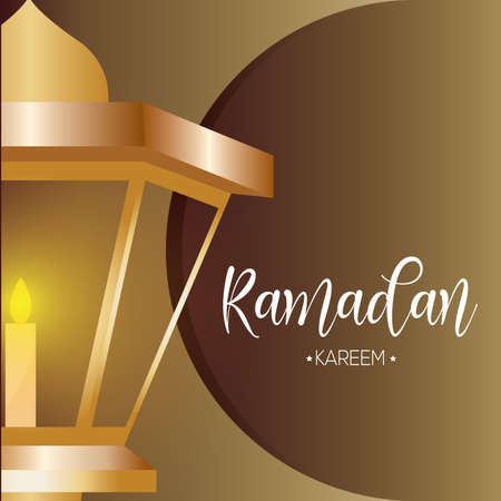 Ramadan kareem card with a lantern - Vectorのイラスト素材
