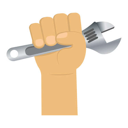 Isolated hand with a wrench - Vector illustrationのイラスト素材
