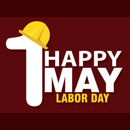 Labor day poster. Construction helmet - Vector illustrationのイラスト素材