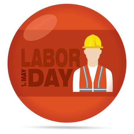 Labor day poster. Engineer cartoon - Vector illustrationのイラスト素材