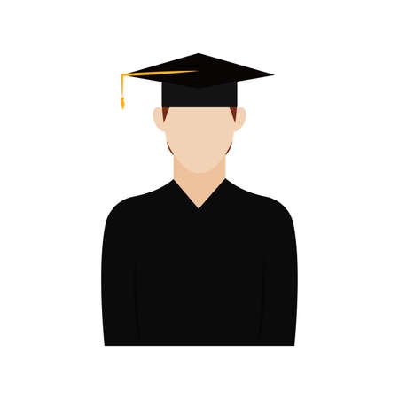Isolated graduate student icon. Professions or occupations icons - Vectorのイラスト素材