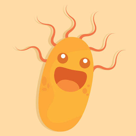Happy virus cartoon over a colored background - Vectorのイラスト素材