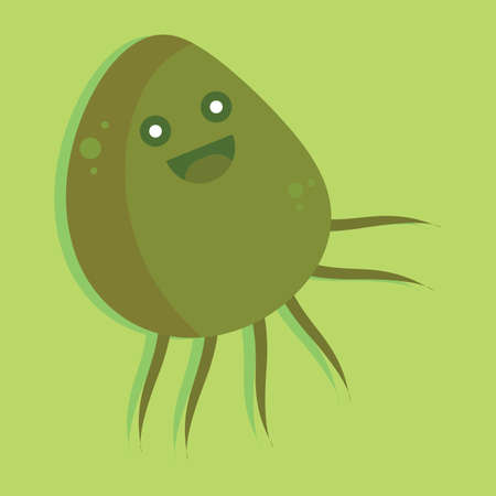 Happy virus cartoon over a colored background - Vectorのイラスト素材