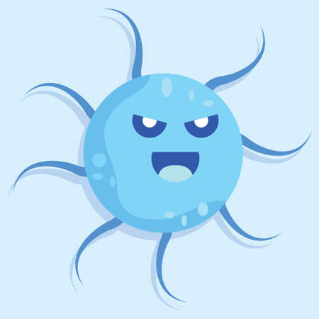 Evil virus cartoon over a colored background - Vectorのイラスト素材