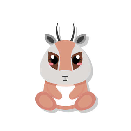 Isolated cute baby antelope. Wild animal - Vector illustrationのイラスト素材
