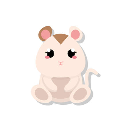 Isolated cute baby mouse. Wild animal - Vector illustrationのイラスト素材
