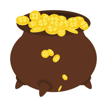 Isolated pot image with golden coins - Vectorのイラスト素材