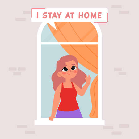 Stay at home. People in your home - Vectorのイラスト素材