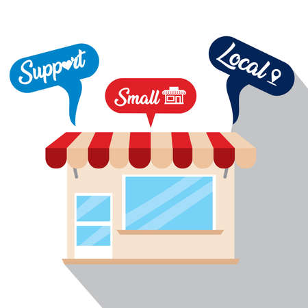 Support small poster. Local commerce shop - Vectorのイラスト素材
