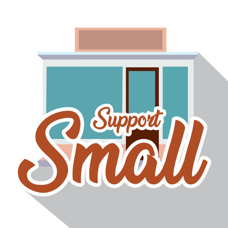 Support small poster. Local commerce shop - Vectorのイラスト素材
