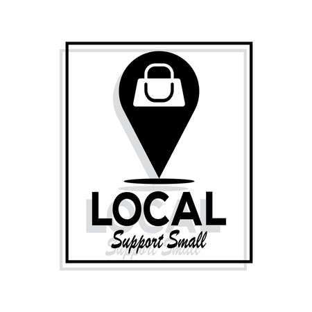 Support small poster. Local commerce shop - Vectorのイラスト素材