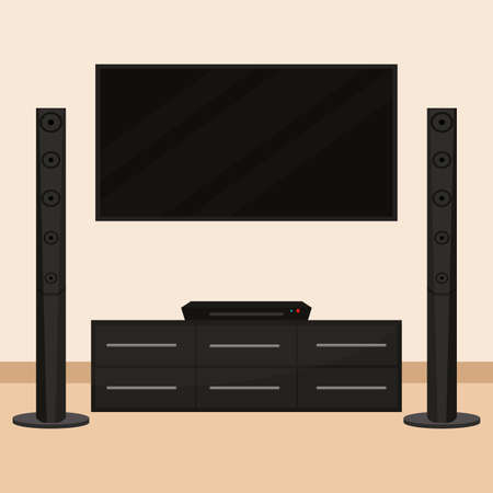 Home theater system. Home entertainment - Vector illustrationのイラスト素材