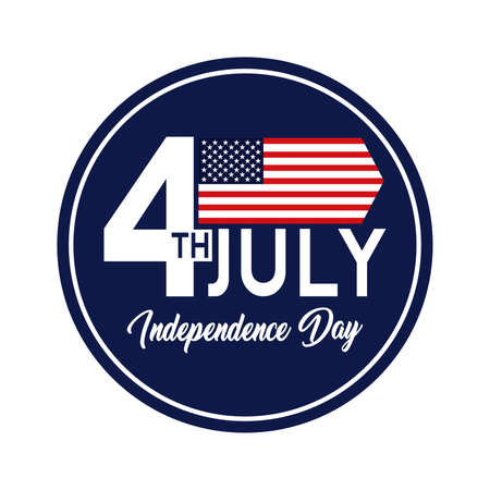 Button of independence day of United States. 4th July - Vectorのイラスト素材