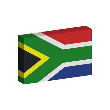 Isolated 3D flag of South Africa- Vector illustrationのイラスト素材