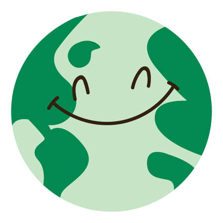 Isolated happy earth planet cartoon - Vector illustrationのイラスト素材