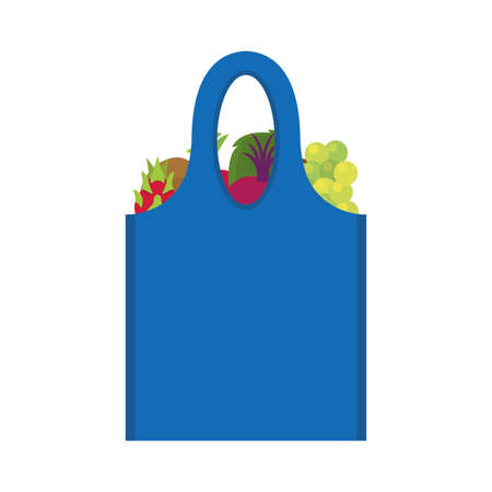 Grocery bag icon. Fruits and vegetables - Vectorのイラスト素材