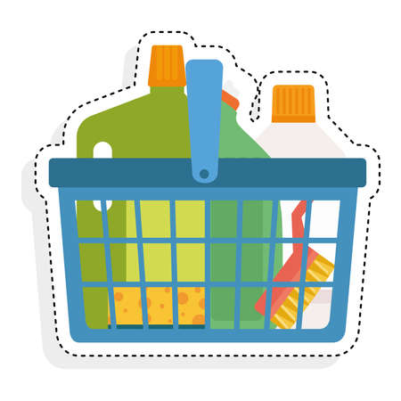 Sticker of a grocery shopping basket icon - Vectorのイラスト素材