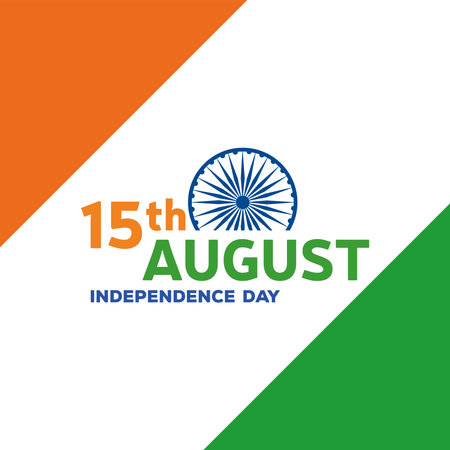 Independence of India card. 15th august - Vector
