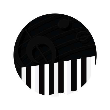 Musical keyboard image. Musical insdtrument - Vector illustrationのイラスト素材