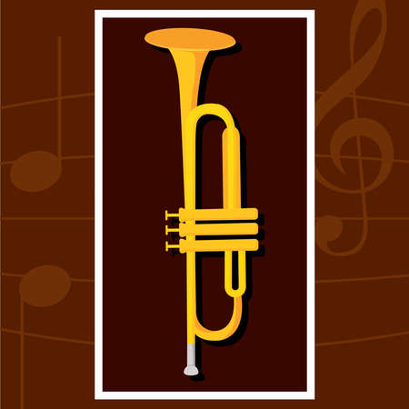 Classical trumpet image. Wind musical instrument - Vectorのイラスト素材