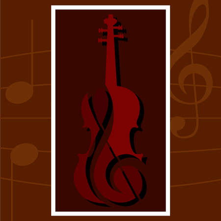 Classic violin image. String musical instrument - Vectorのイラスト素材