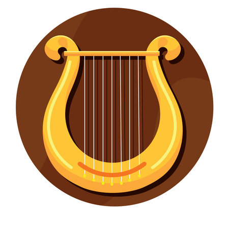 Lyric harp. Lyre image. String musical instrument - Vectorのイラスト素材