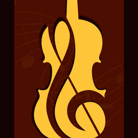 Classic violin image. String musical instrument - Vectorのイラスト素材