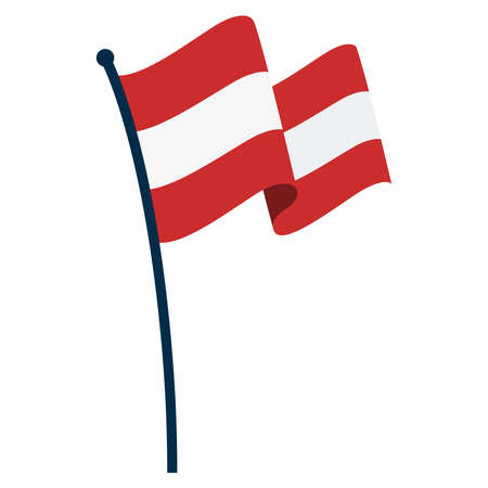 Isolated waving flag of Austria - Vector illustrationのイラスト素材