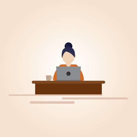 Woman working in home. Home office - Vectorのイラスト素材