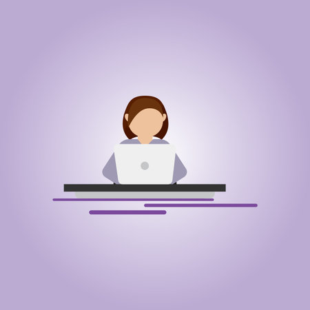 Woman working in home. Home office - Vector