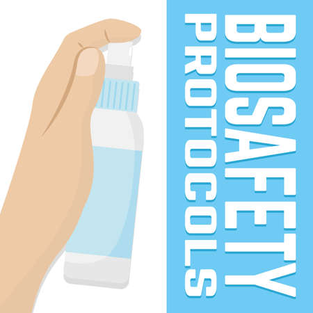 Hand disinfection. Coronavirus prevention. Biosafety protocols posterのイラスト素材
