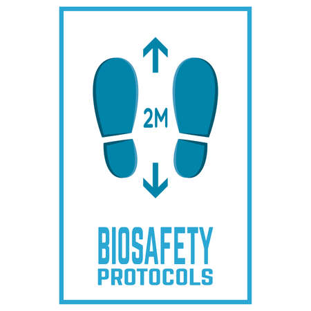 Social distancing. Coronavirus prevention. Biosafety protocols poster - Vectorのイラスト素材