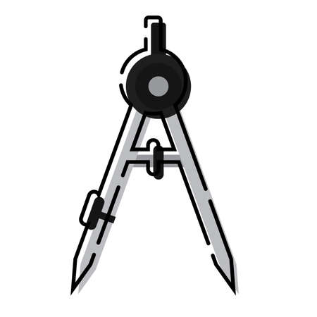 Isolated school compass icon. School supplies icon - Vectorのイラスト素材