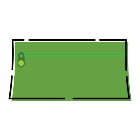 Green pencil case icon. School supplies - Vectorのイラスト素材