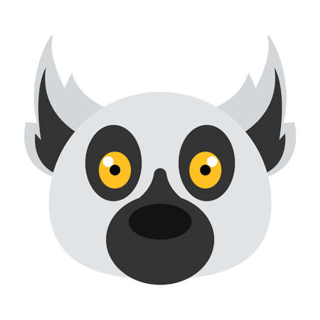 Lemur head cartoon. Animal cartoon icon - Vectorのイラスト素材