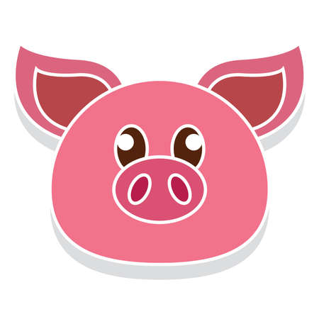 Pig head cartoon. Animal cartoon icon - Vectorのイラスト素材