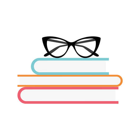 Books and glasses icon. Reading activities - Vector illustrationのイラスト素材