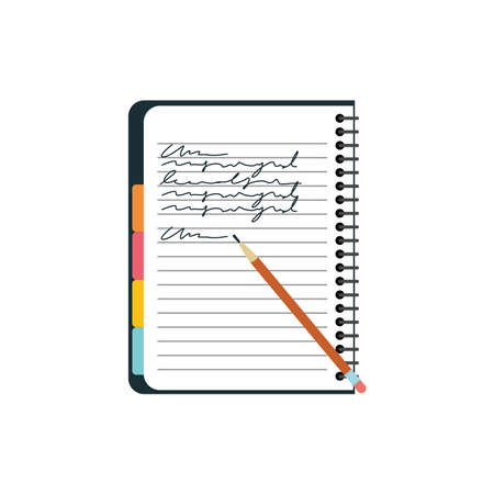Isolated notebook with notes. School and office suplies - Vectorのイラスト素材
