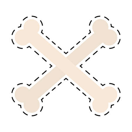 Isolated skull halloween october scary icon sticker- Vectorのイラスト素材