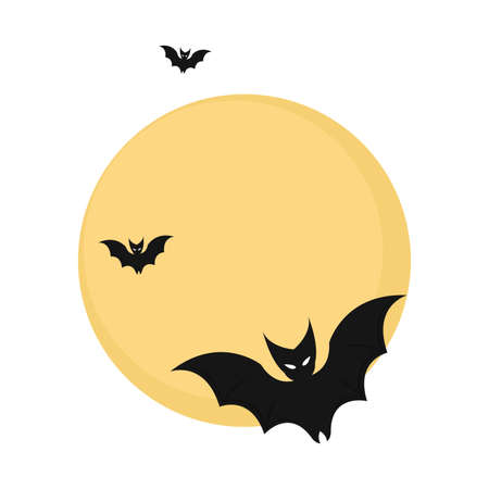 Isolated bats night halloween october scary icon- Vectorのイラスト素材