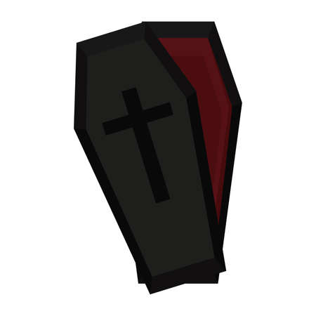 Isolated coffin halloween october scary icon- Vectorのイラスト素材