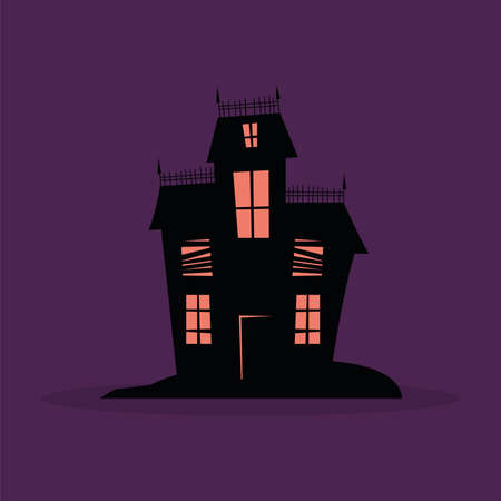 Scary haunted house. Halloween season iconのイラスト素材