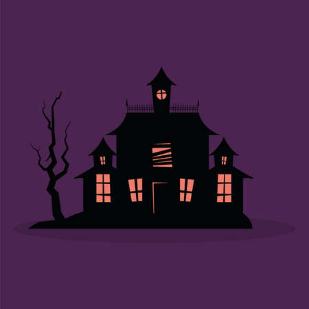 Scary haunted house. Halloween season iconのイラスト素材