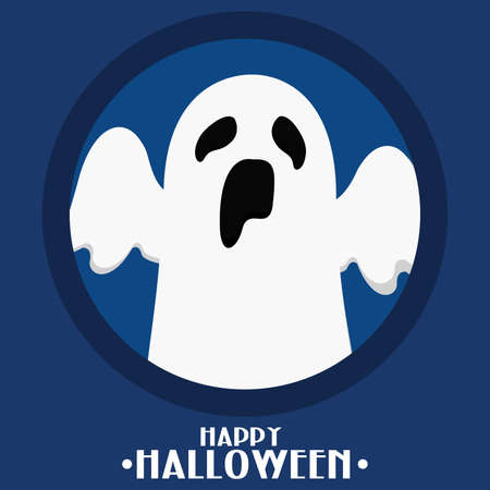 Isolated phantom halloween holiday october poster- Vectorのイラスト素材