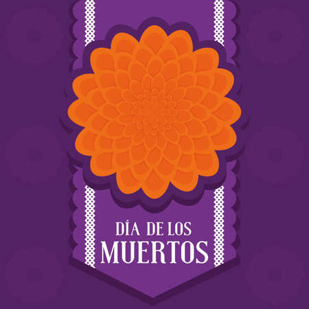 Dia de los muertos poster with a flower - Vectorのイラスト素材