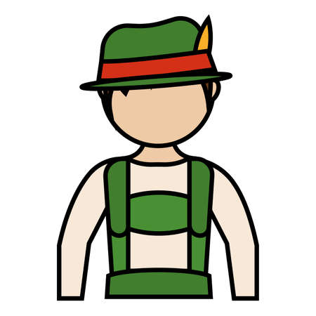 Isolated man typical october fest germany icon- Vectorのイラスト素材