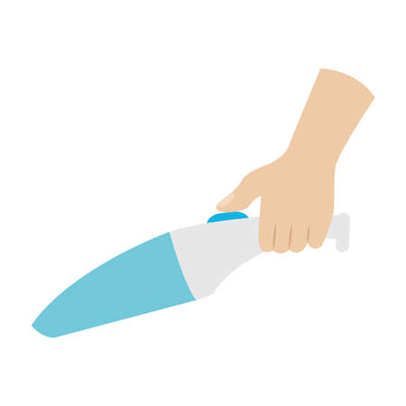 Isolated clean with vacuum cleaner activity home with hands icon- Vectorのイラスト素材