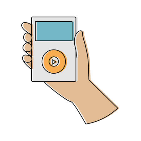 Isolated listen music activity home with hands icon- Vectorのイラスト素材